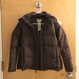 Brown winter down jacket